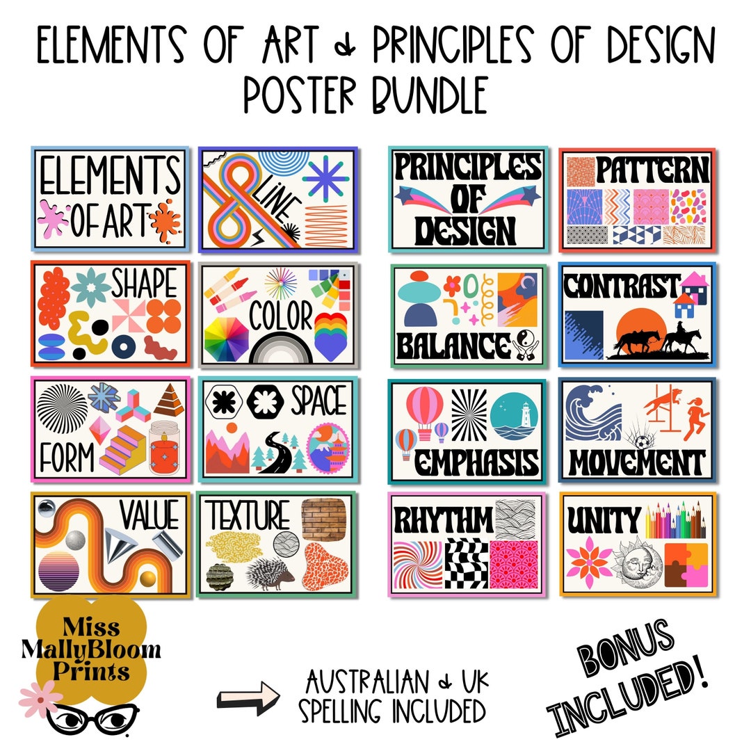 Elements Of Art Principles Of Design Poster Bundle Classroom Decor