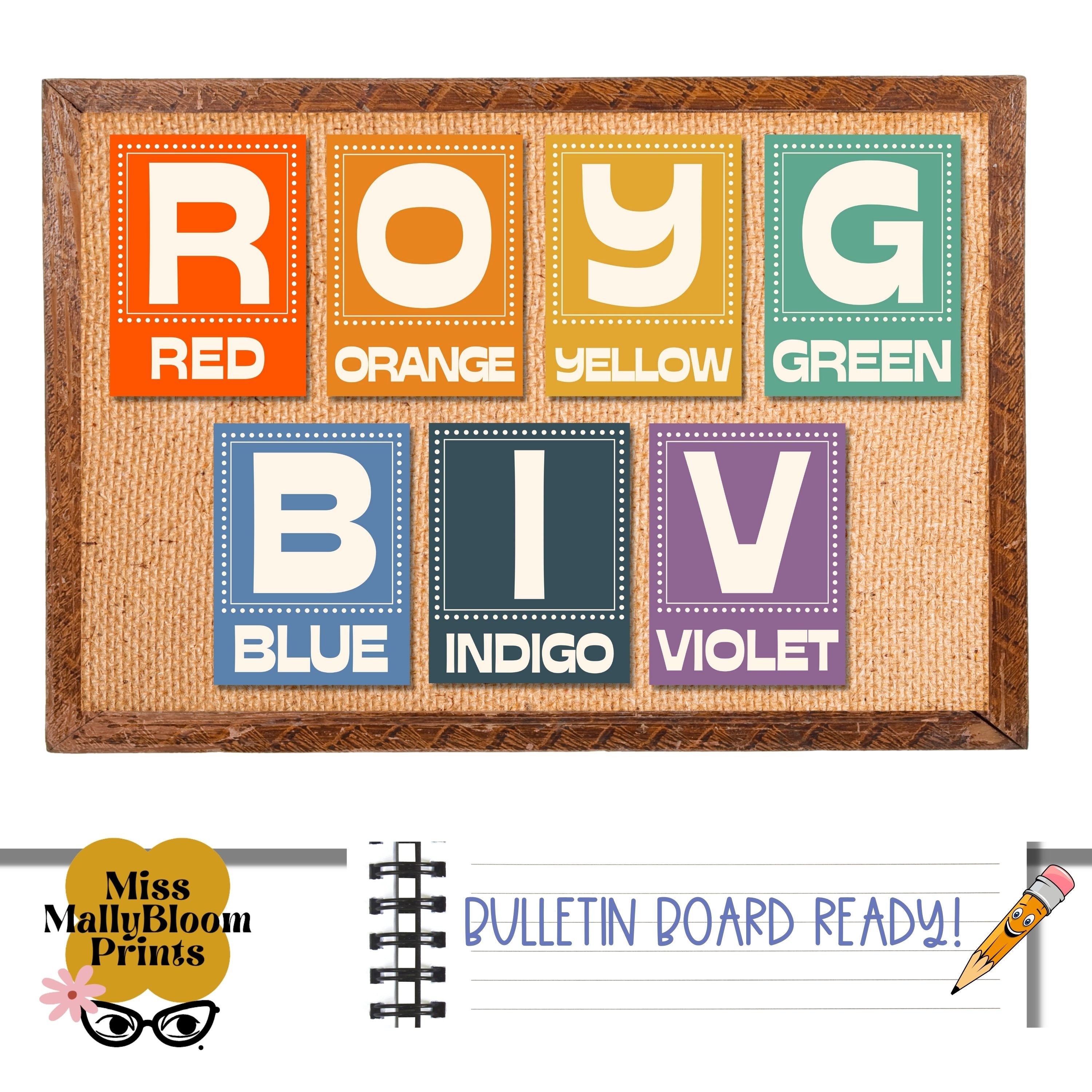 Classroom Poster Bundle, ROYGBIV Rainbow Art Classroom Decor Bundle ...