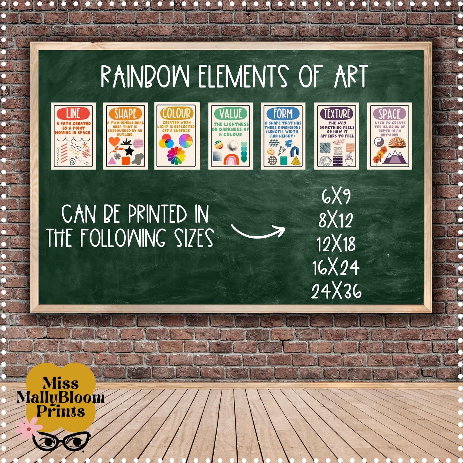 Classroom Poster Bundle Rainbow Elements of Art Classroom | Etsy