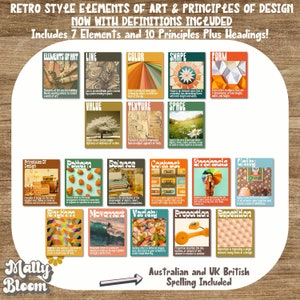 Elements and Principles Posters, Elements of Art Poster Bundle, Principles of Design Bundle, Art Classroom Decor, Art Teacher Bulletin Board