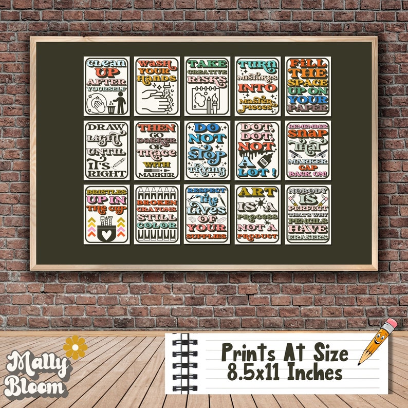 Art Classroom Rules and Procedure Poster Bundlegrowth Etsy