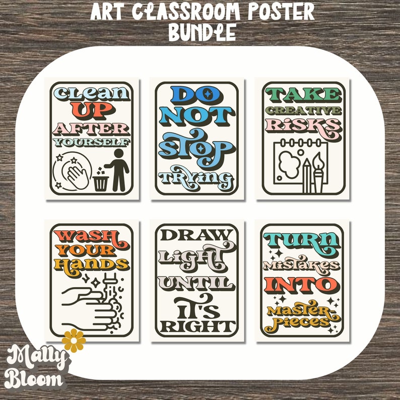 Art Classroom Rules Poster Bundle, Art Classroom Decor, Art Teacher Bulletin Board, Elementary Art, Middle School Art image 3