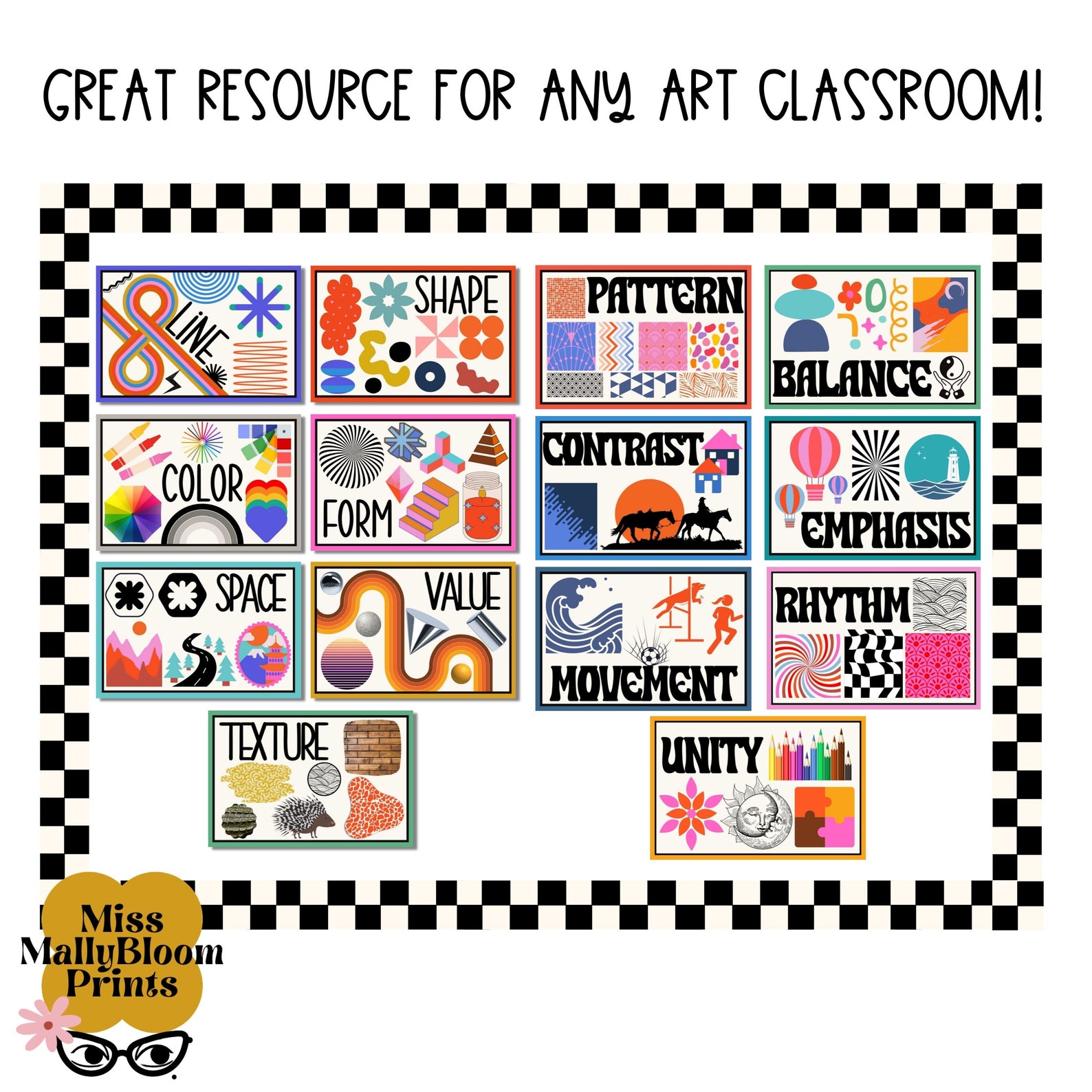 Elements of Art Principles of Design Poster Bundle Classroom Etsy