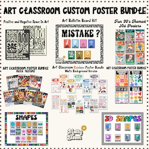 Elements of Art Classroom Decor Bundle, Principles of Design Posters, Art Teacher Bulletin Board, Color Theory Art Posters