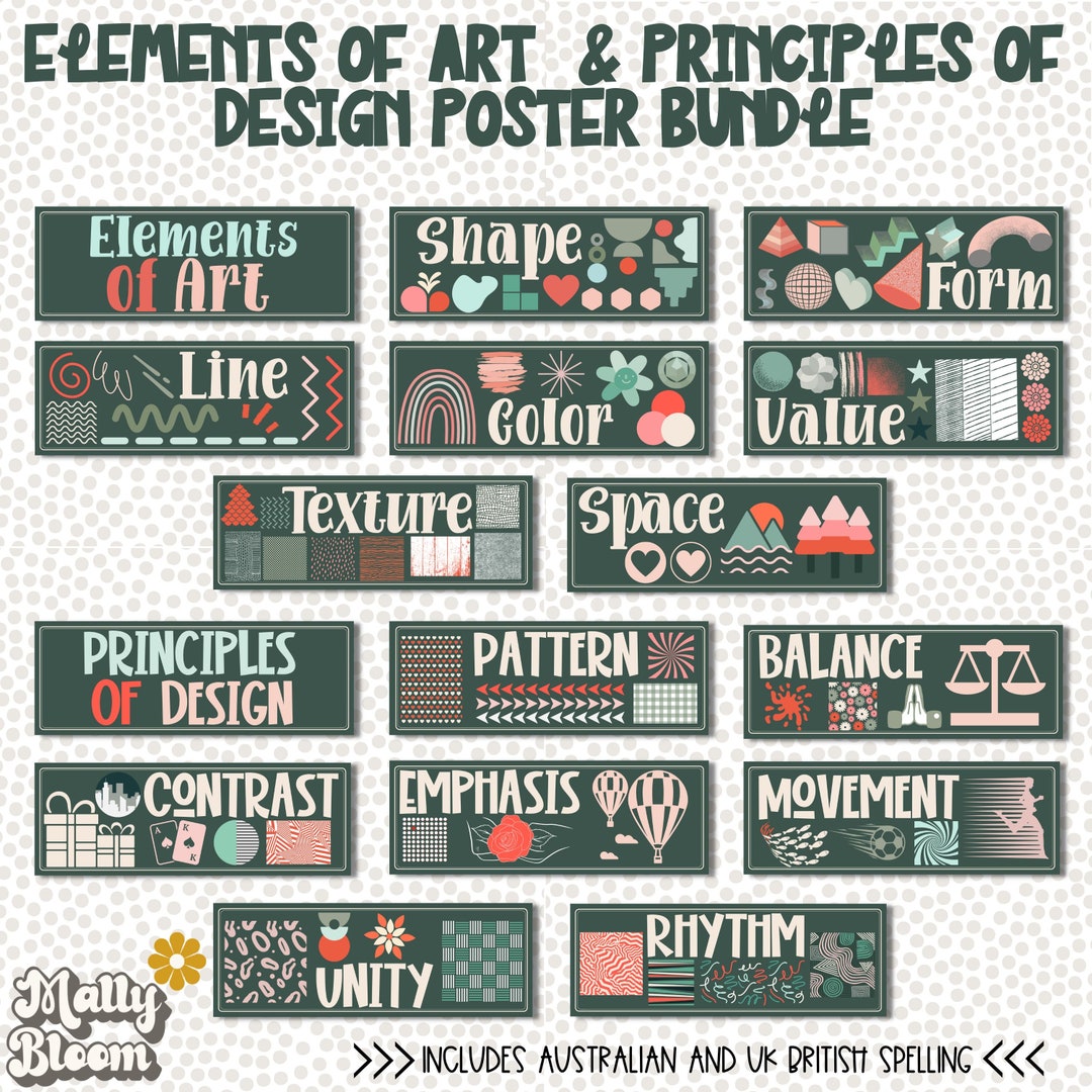 Elements and Principles Poster Bundle, Principles of Design, Elements