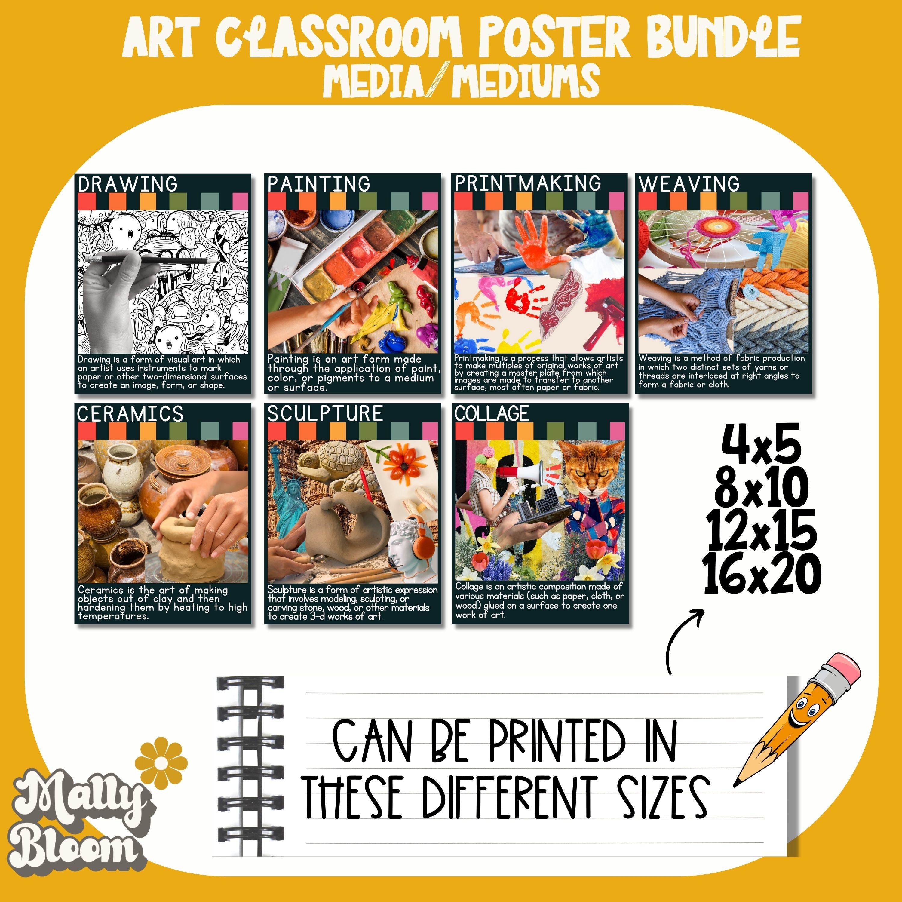 Elements of Art Classroom Decor Bundle Principles of Design Etsy UK