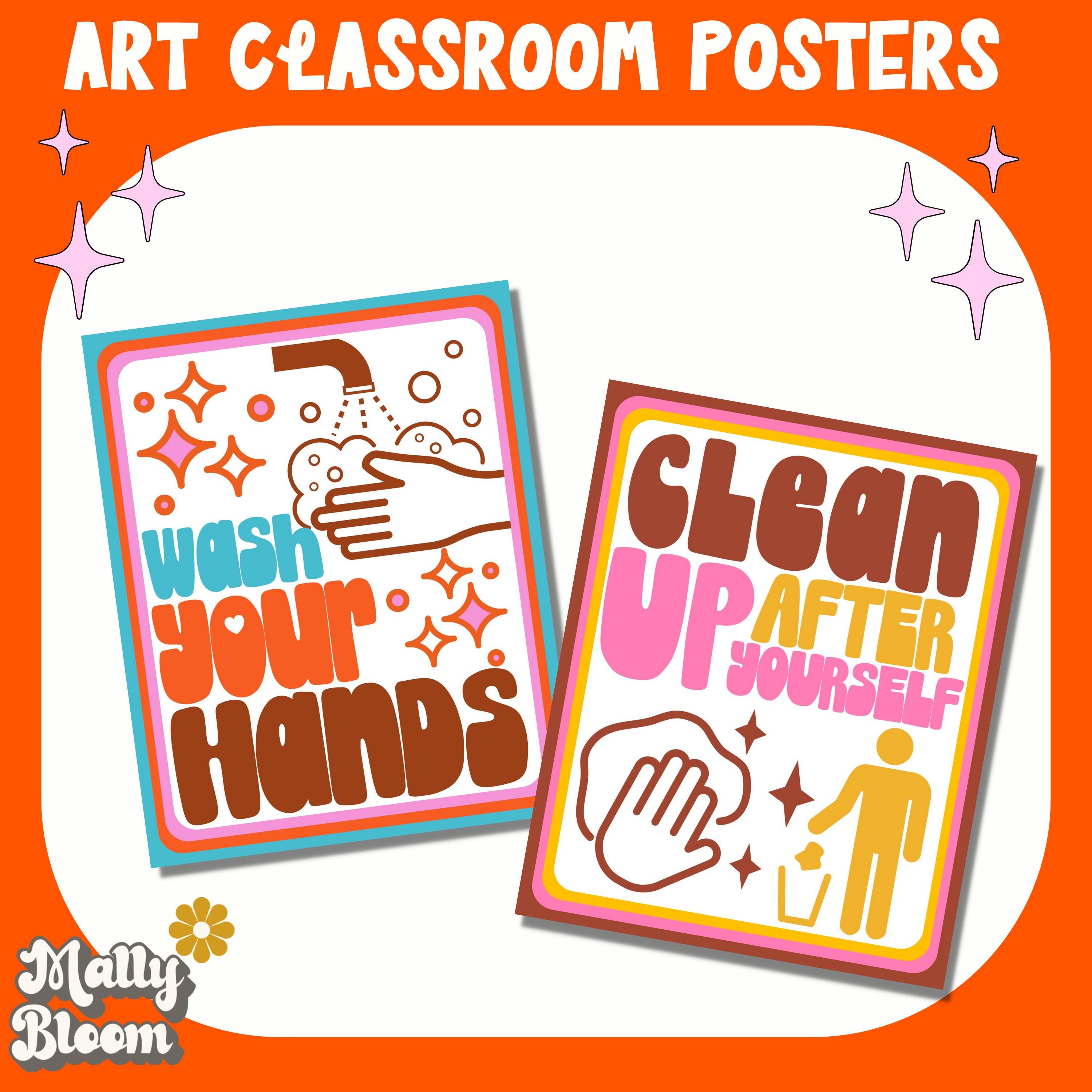 Art Classroom Rules and Procedure Poster Bundle Art Classroom Etsy