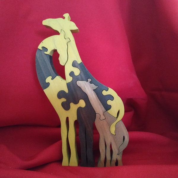 Puzzle "famille girafes" en bois