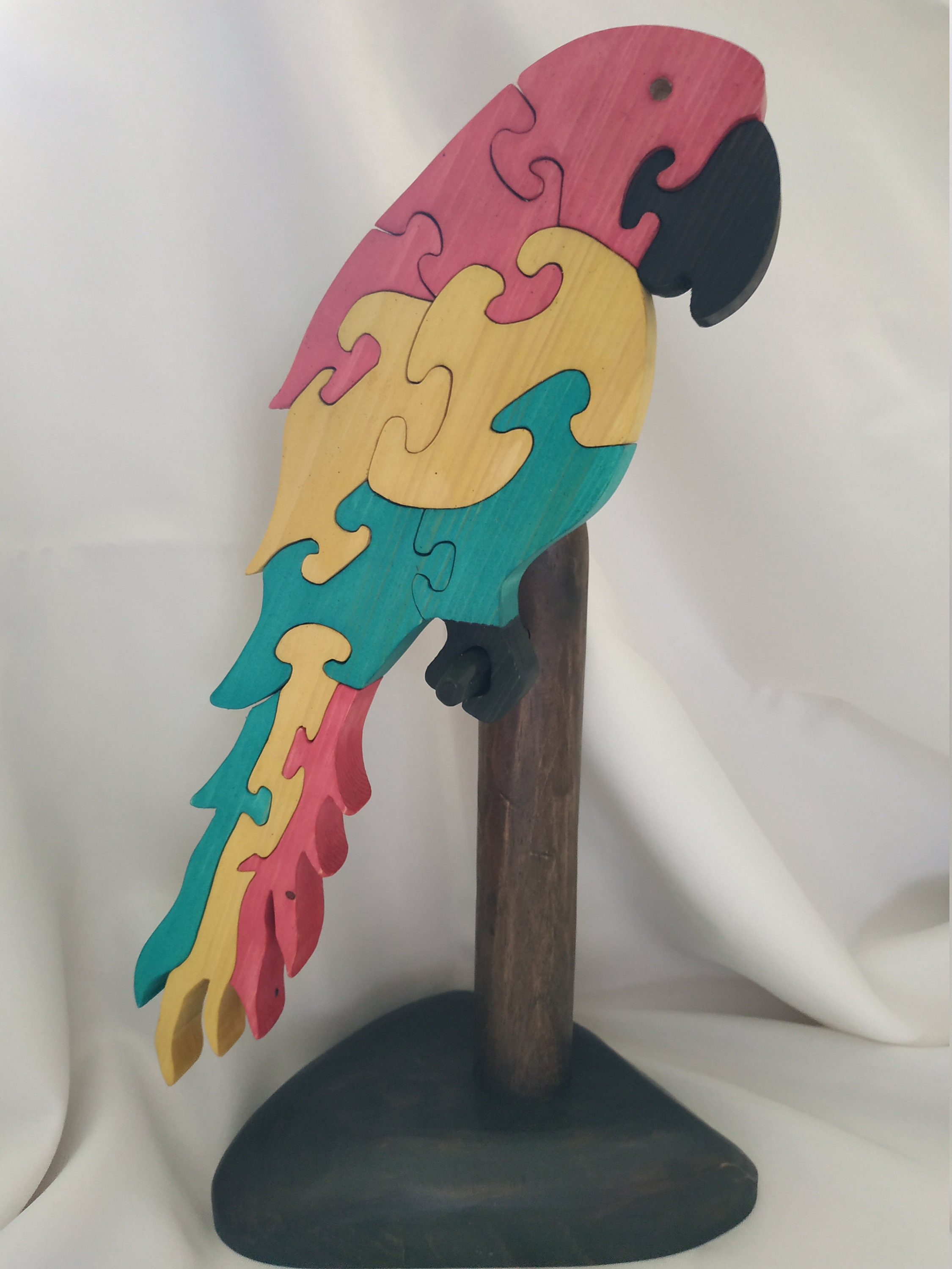 Wooden Parrot Puzzle Etsy