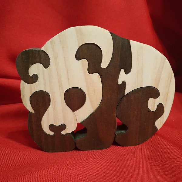 Puzzle panda en bois