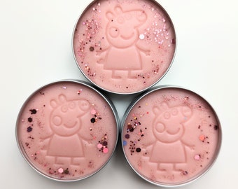 Set de plastilina sensorial con forma de cerdito (x3) / Detalles para fiestas con aroma a fresa