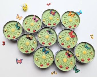 Plastilina sensorial de jardín de primavera / Plastilina de mariposas e insectos / Plastilina de flores de primavera / Plastilina de flores