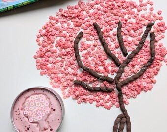 Masa de juego de flores de cerezo de primavera / Base sensorial de flores de cerezo de primavera