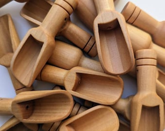 Cuchara de madera para juego sensorial / Bandeja para jugar / Piezas sueltas naturales