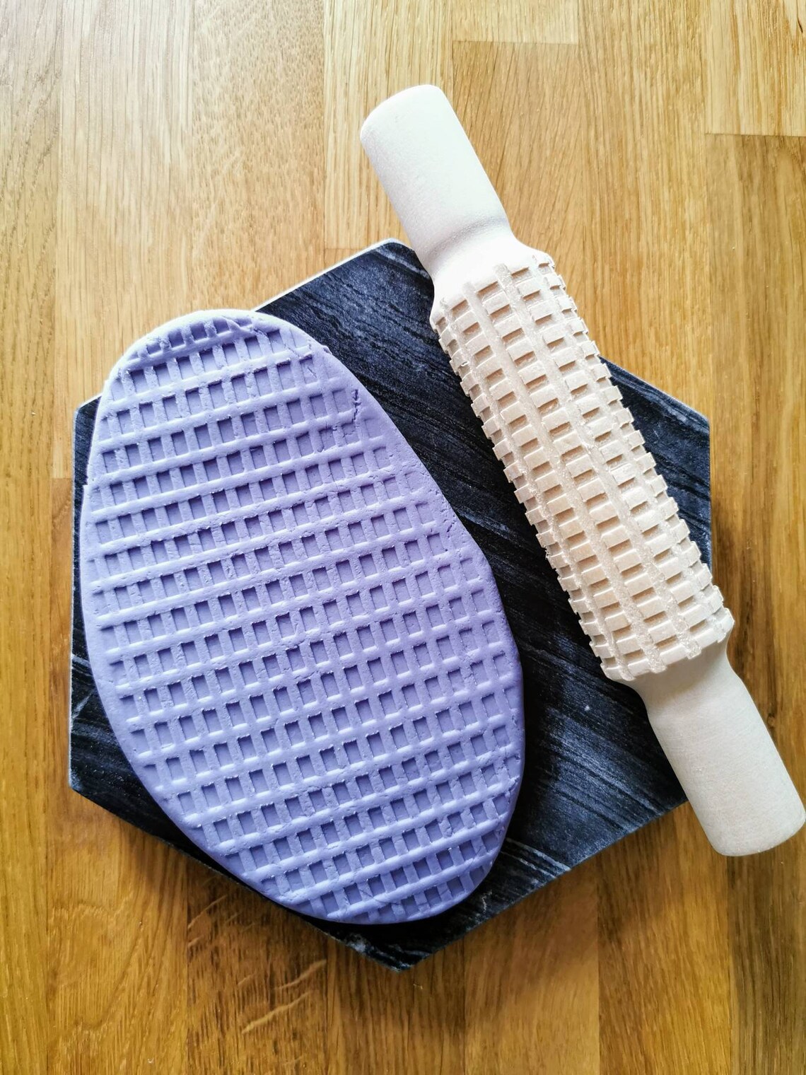 Textured Wooden Sensory Rolling Pin l Play Dough for Children | Etsy