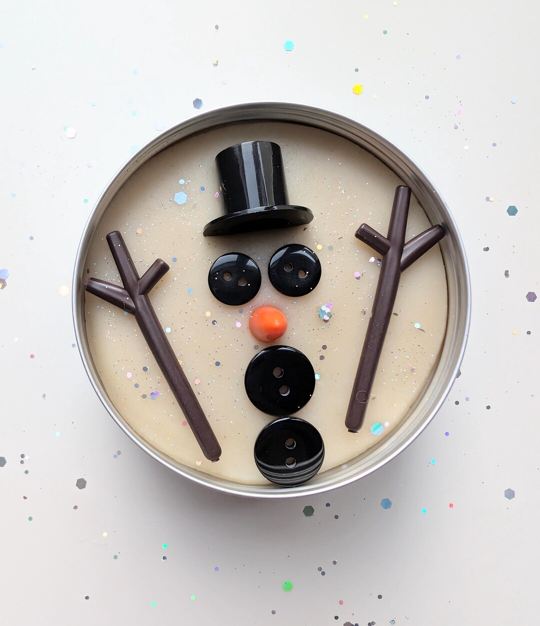 Christmas Build a Snowman Play Dough Kit Snowflake Scented Sensory