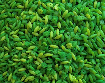 Base sensorial de césped verde recién cortado / Base sensorial de primavera