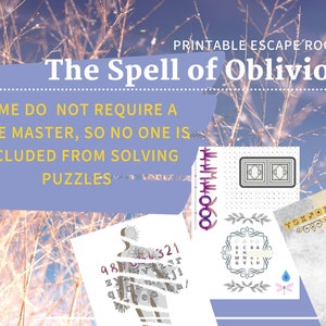 The Spell of Oblivion, Printable Escape Room Game | Print&Play | Printable Escape Room Kit | DIY Escape Room| Printable Party Games |