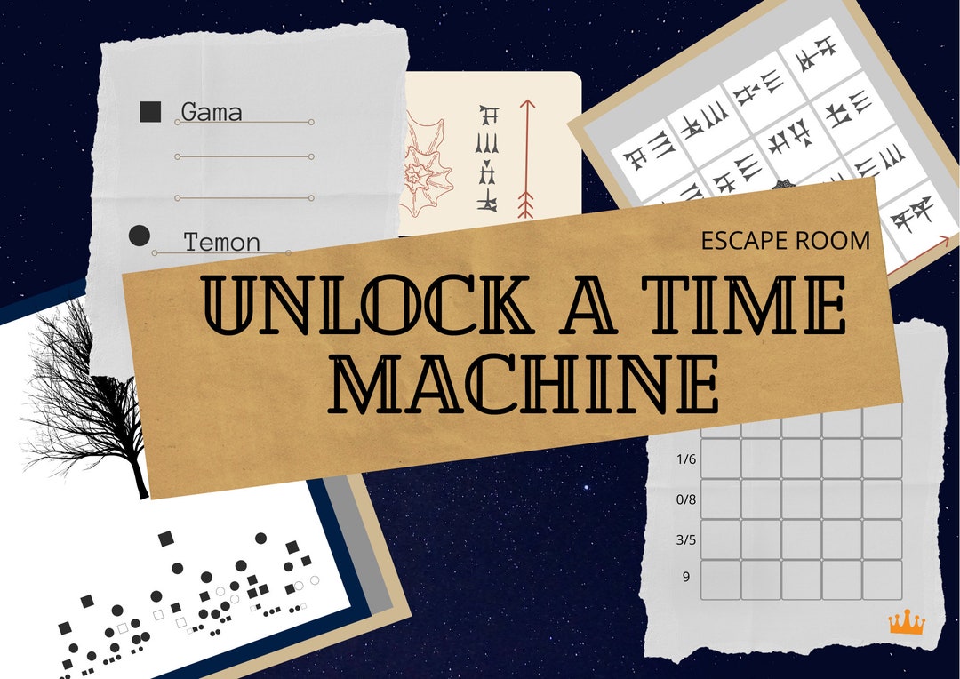 Printable Escape Room Game, Unlock A Time Machine, Print&play - Etsy