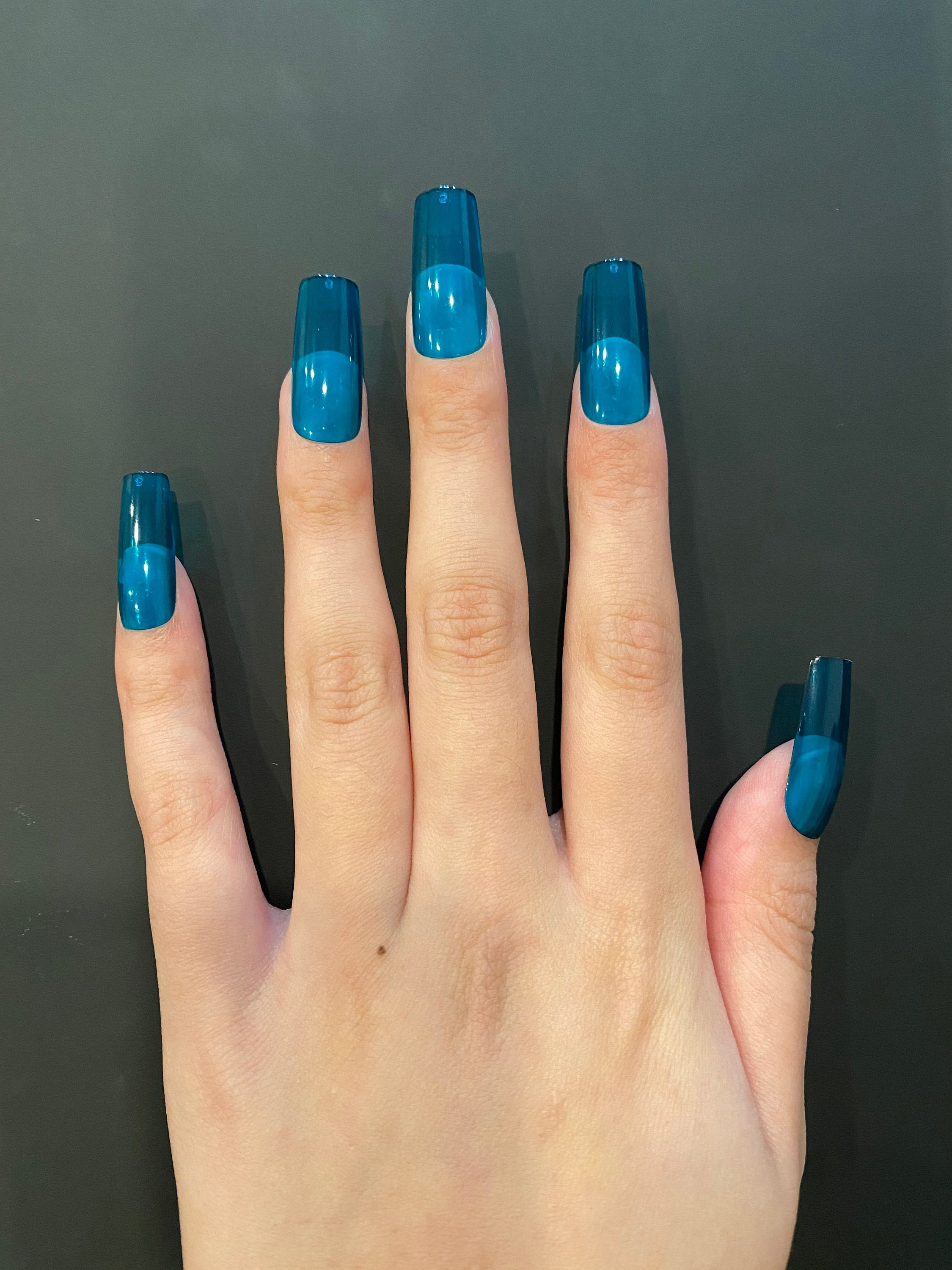 Press on Nails Blue Jelly - Etsy UK Press on Nails Blue Jelly - Etsy UK