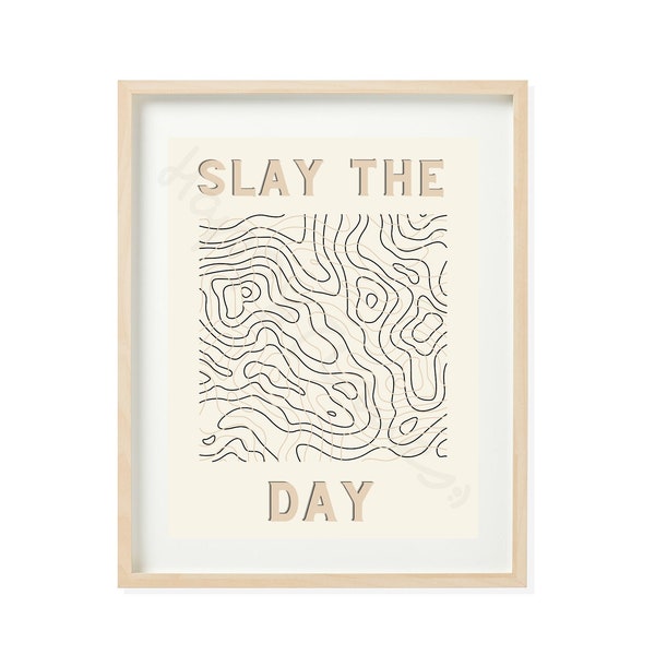 Abstract squiggly line drawing cream colored downloadable print wall art