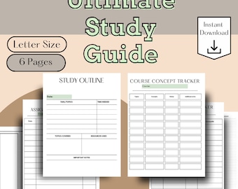 College Study Planner: Digital Study Guide Template Bundle (Printable)