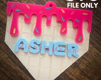 Baseball Drip Bag Tag - SVG ONLY (Cut File)