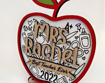 Teacher Apple Plaque -SVG CUT FILE only