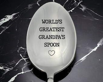 Grandpa's Ice Cream Spoon-World's Greatest Grandpa Gift-Father's Day Gift-Custom Ice Cream Spoon-Engraved Spoon Gift for Dad, Grandpa