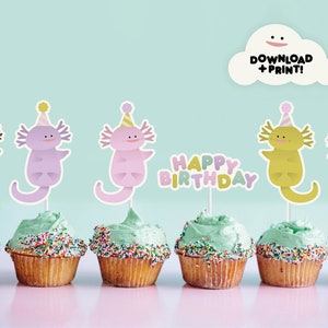 Axolotl Birthday cake topper #axolotlsoftiktok #axolotlbirthday #party