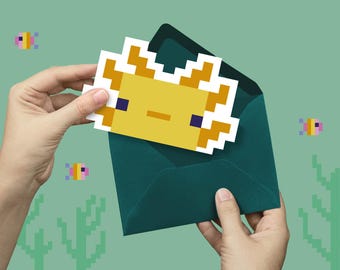 Invitación de cumpleaños de Axolotl Pixel Gamer (Descarga digital)