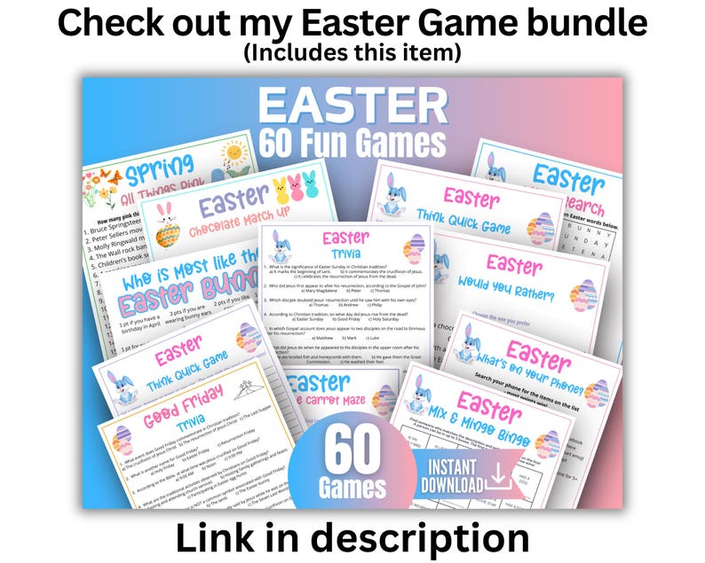 Easter Name That Bunny Trivia Game,Easter Celebration Games,Famous Rabbits, Easter Sunday Games,Printable Easter Egg Games,Easter Party Game image 8