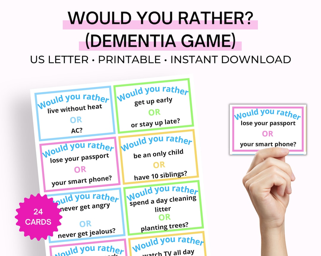 Senior Citizens Would You Rather Game, Elderly Game, Dementia Games