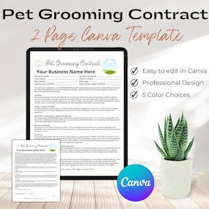 Dog Grooming Forms, Dog Grooming Contract, Pet Grooming Forms
