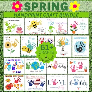 Spring Fingerprint Spring Handprint Craft for Kids, Spring Handprint Art, Toddler Finger ...