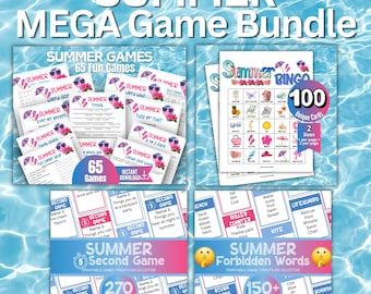 Summer Trivia Game Mega Bundle,Pool Beach Games for Kids Teens & Adults,Summer Vacation Bingo,Summer 5 Second Game,Summer ideas for Teachers