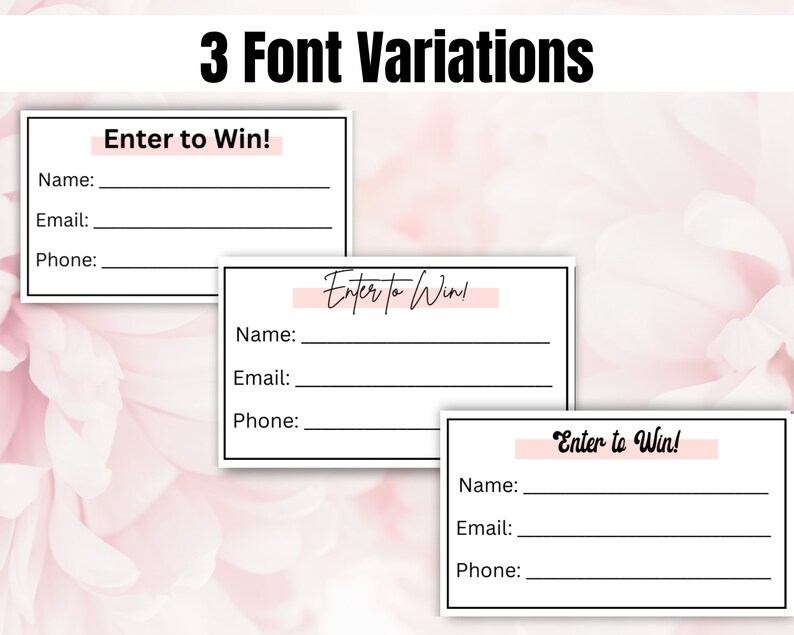 Raffle Script Printable Raffle Tickets, Enter to Win Tickets, Fundraiser Raffle ...
