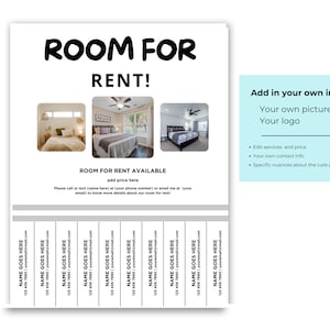 Editable Apartment for Rent Marketing Flyer, House Rental Tear off ...