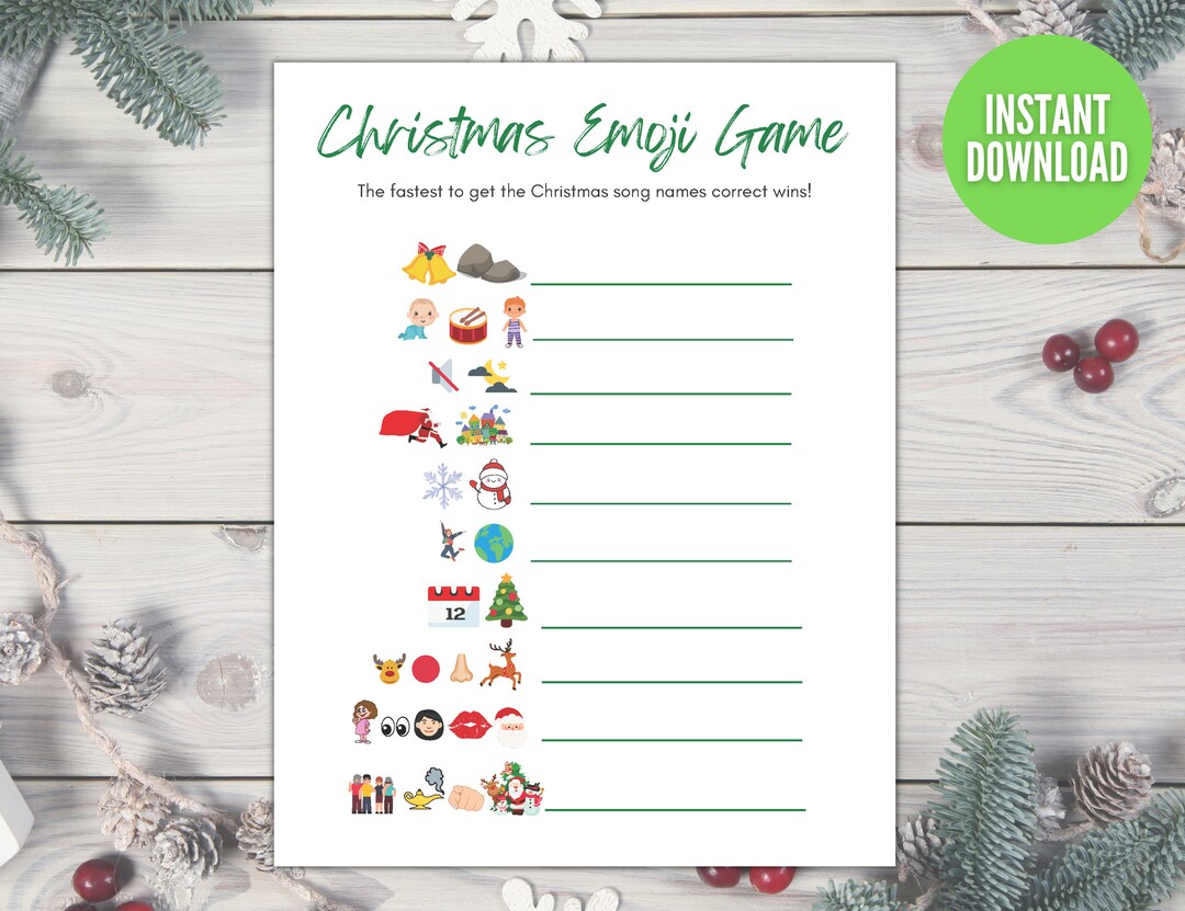 Christmas Emoji Game, Emoji Christmas Game Printable PDF - Etsy