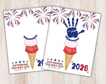 Veterans Day Handprint Art, Veterans Day Activity,Handprint Art,Handprint Craft Keepsake, Preschool Daycare Activity,Patriotic Printable