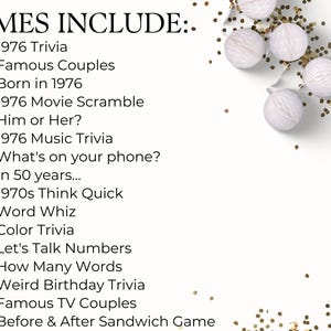 50th Wedding Anniversary Games, Married in 1978 Game, 1976 Golden Anniversary Games, 50th Anniversary Gift, Printable 16 Game Bundle Gift image 5