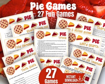 Pie Game Bundle, 27 Games, Christmas Games, Thanksgiving Games, Christmas Printable, Pie Contest, Holiday Party Game, Pie Night Party,Pi Day