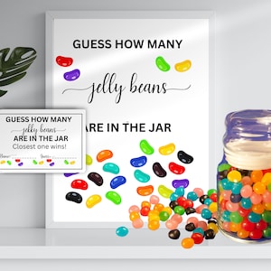 Guess How Many Jelly Beans in the Jar,Easter Jally Beans,Bridal Shower Game,Printable Candy Game,Fun Baby Shower,Easter Guessing Came Sign