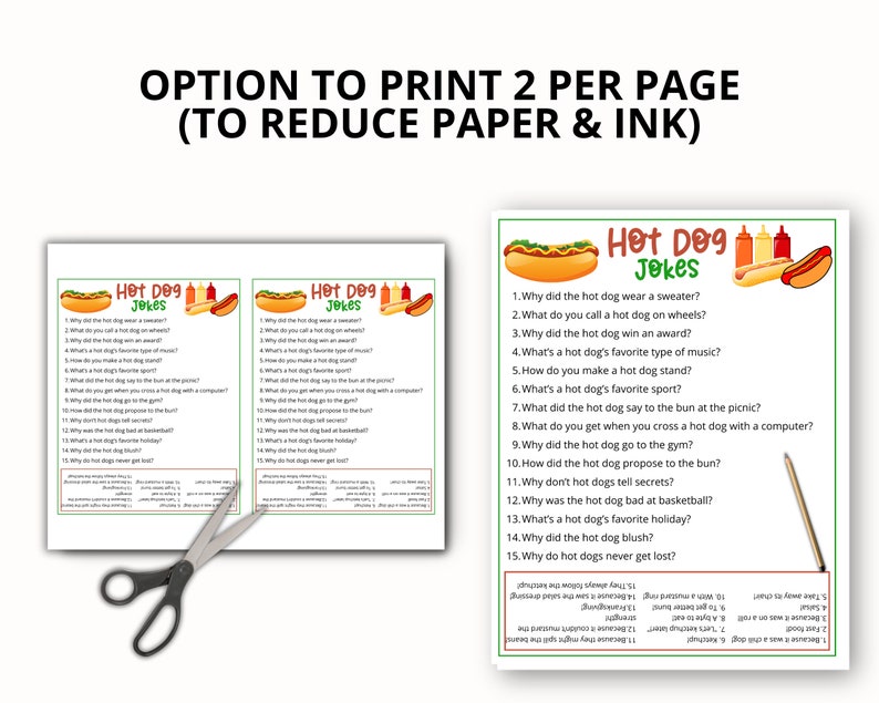 Hot Dog Riddle Hot Dog Jokes for Kids, Printable Hot Dog Game for Kids & Adults, BBQ ...
