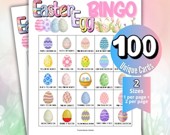 Easter Egg Bingo Game, Kids Easter Celebration, Christian Egg Hunt Party, Easter Bingo Cards, Senior Bingo Night,Classroom Fundraiser Raffle