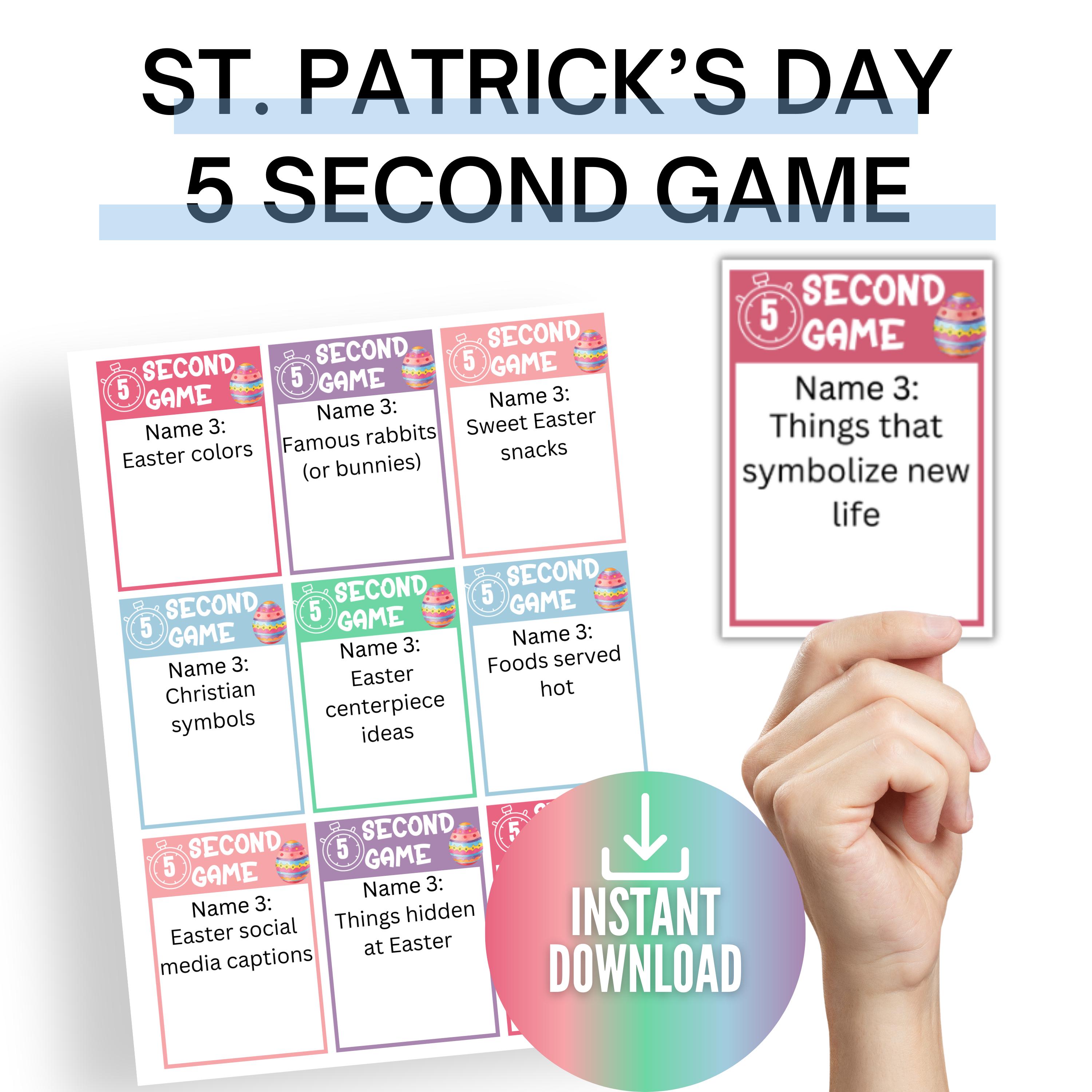 Easter 5 Second Game, Spring Activity for Kids Teens and Adults, Spring ...
