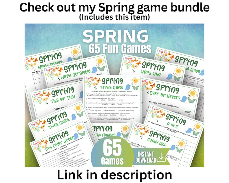 Bunny Trivia Game, Easter Celebration Games, Spring Rabbit Trivia,Printable Icebreaker Games for kids teens adults seniors,Spring Party Game image 9