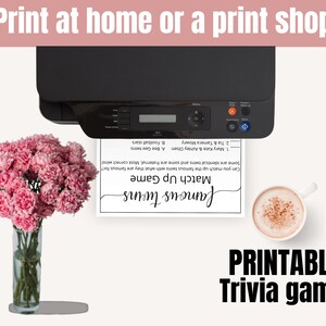 May include: Printable trivia game with a white background and black text. The game is called "Famous Twins Match Up Game". The text says "Can you match up the famous twins with what they are famous for? Some are identical twins and some are fraternal. Most correct wins!"  The text also says "1. Mary Kate & Ashley Olsen", "2. Tia & Tamera Mowry", "A. Bee Gee twins", "B. Football stars".