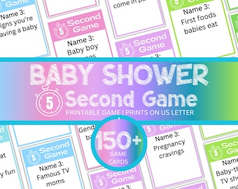 Baby Shower 5 Second Game, Shower Party Games, Baby Sprinkle Games, Quick Thinking Games,Fun Rainy Day Activity for Moms.Instant Download
