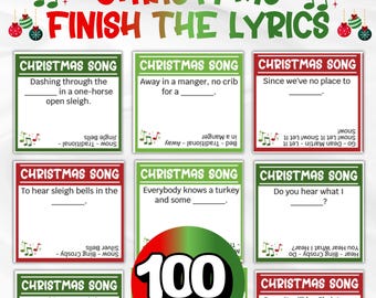 Christmas Finish the Lyrics, Name That Christmas Song, Xmas Carol Trivia Game For Kids Teens & Adults, Christmas Music Fun, Senior Center